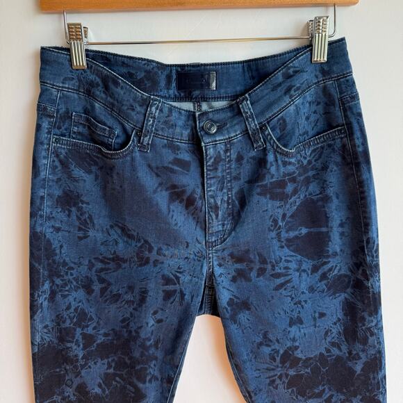 Cambio Tie-Dye Wash Slim Pants Size 10 Blue Stretch Cotton Designer Jeans - Picture 5 of 12